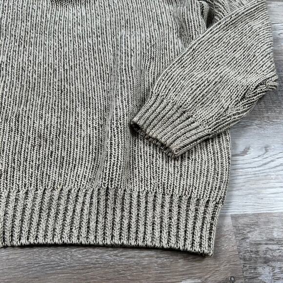 G.H. Bass & Co. Marled Quarter Zip Sweater XL Beige Brown Knit Pullover - Picture 2 of 6